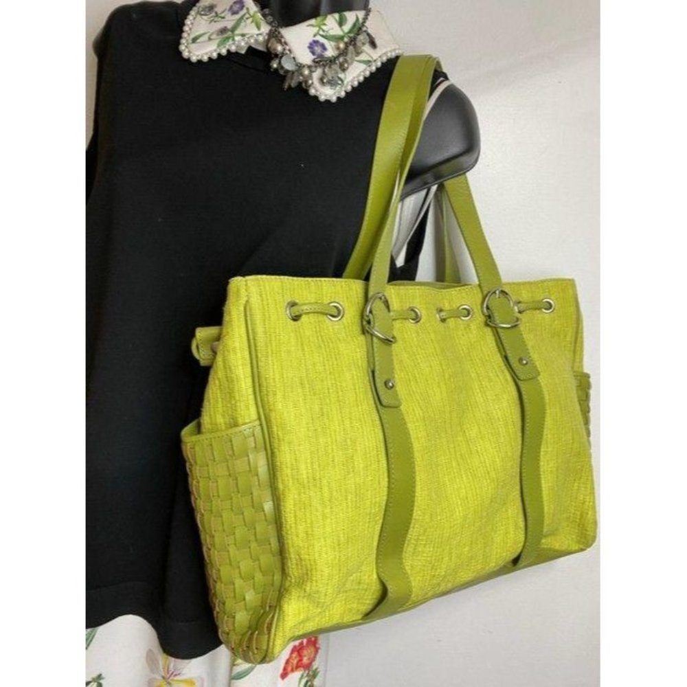 kenneth cole bag green fabric tote - Picture 5 of 10